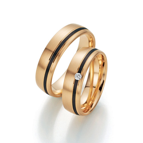 Eheringe „Carbon küsst Gold“ 22-TZ01190-060