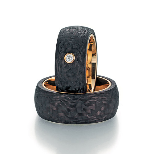 Eheringe „Carbon küsst Gold“ 23-TZ01010-100