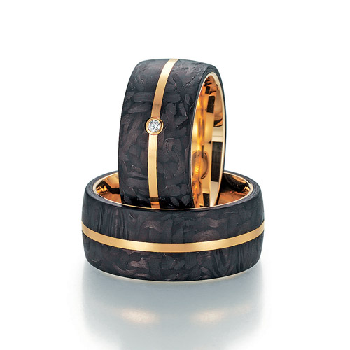 Eheringe „Carbon küsst Gold“ 22-TZ01020-100