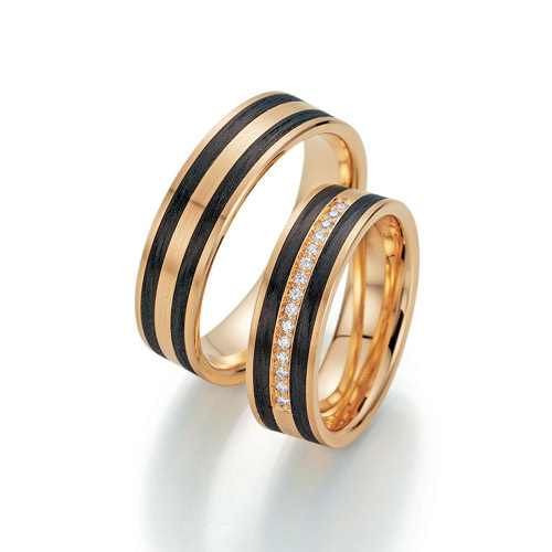 Eheringe „Carbon küsst Gold“ 23-TZ1200-060